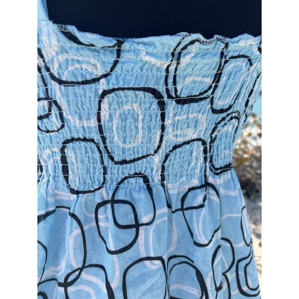 Vintage Y2K Blue Floral Cottage Core Baby Doll Derek Heart Dress / Size: L - Picture 5 of 11